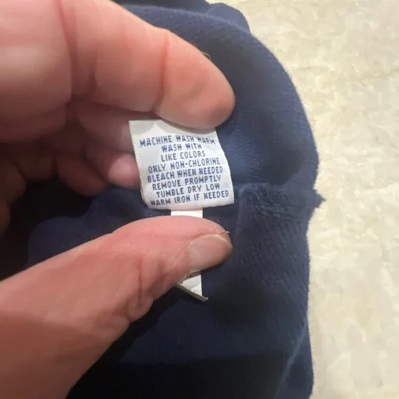 Polo Ralph Lauren Hoodie Men's LARGE Navy Lightweight Cotton Pullover Hoodie - Picture 9 of 9